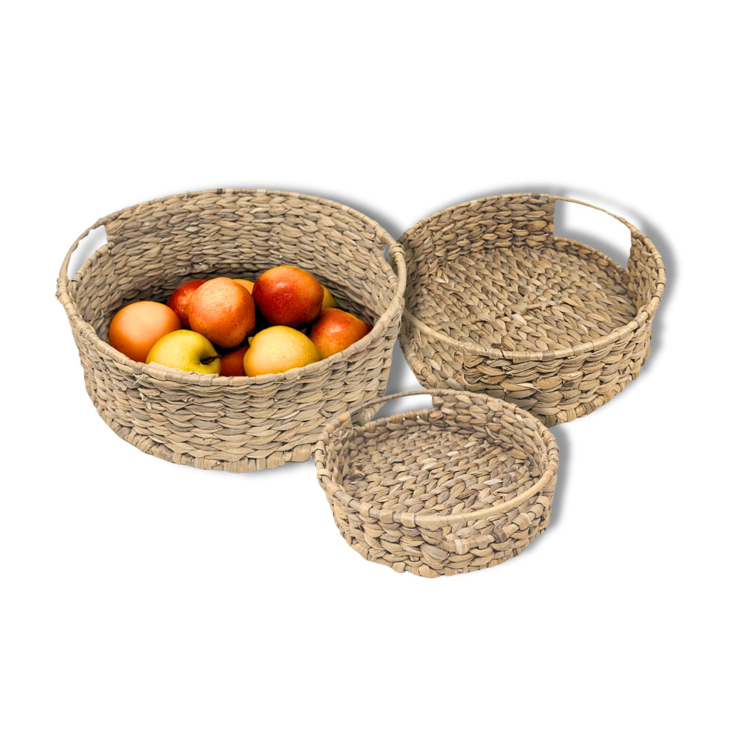 Round Tray With Handle Set - Solearthstore